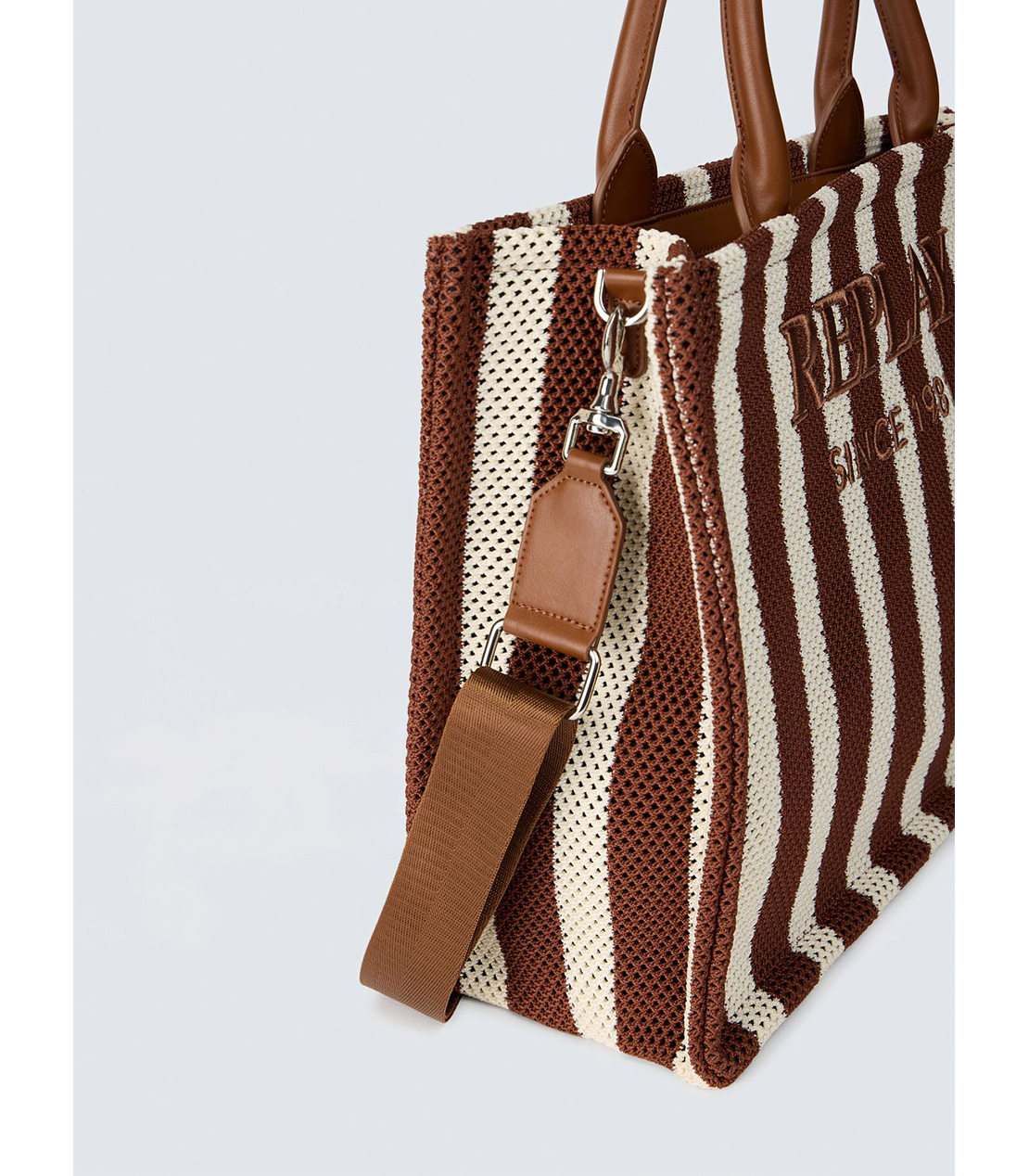 ストライプトートバッグ 詳細画像 レンガ/ホワイト 6